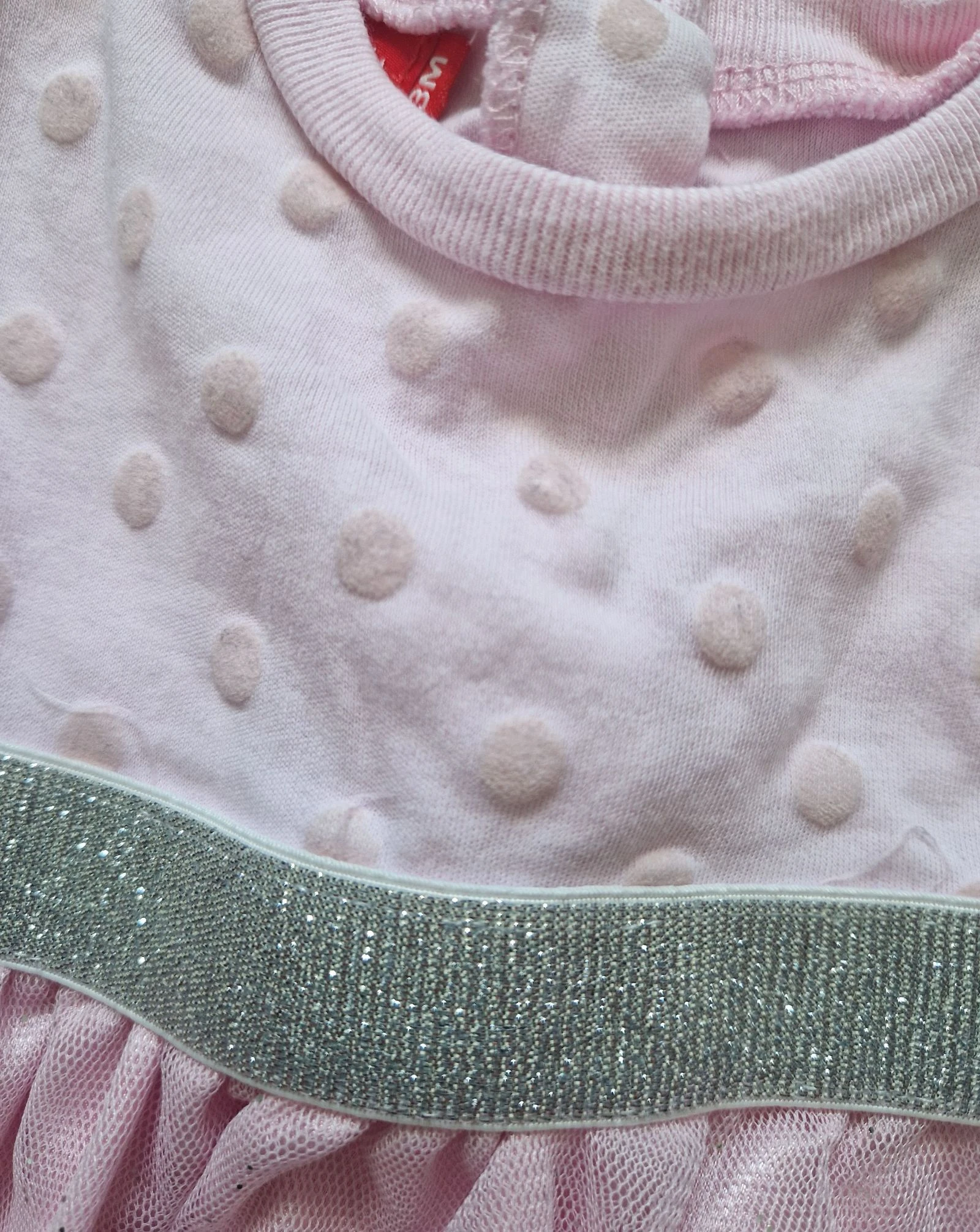 🌸 Tissaia baby girl dress – tulle pink & polka dots – size 3 months – very good condition – photo 3